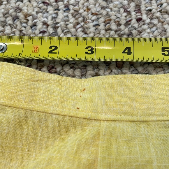 Vintage Yellow Linen Like Skirt. Size 6 - Picture 7 of 9